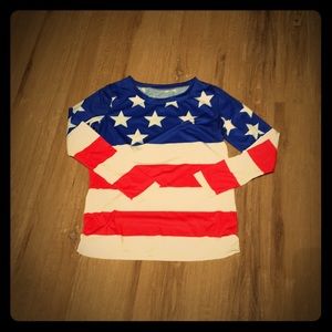 NWOT American flag, long sleeve t-shirt